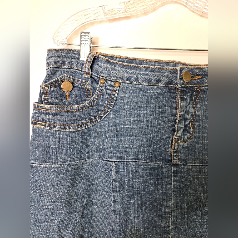 BACCINI Denim Skirt Jeans Skirt Maxi Flare Size 14 - Picture 2 of 15